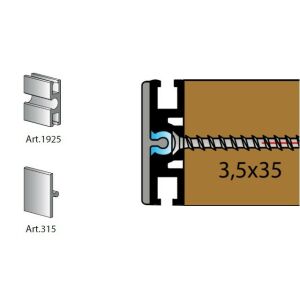 K-TERNO Dama vezetőkészlet rakott ajtókhoz eloxálva 3m 117908214 - Terno Scorrevoli