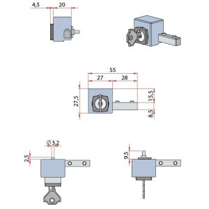 TERNO zár üveg tolóajtóra, egyforma kulcs 117908694 - Terno