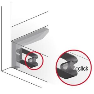 IF gardróbszekrény alap rögzítő klipsz használat közben, bútor szerelési részlet - Bútorláb