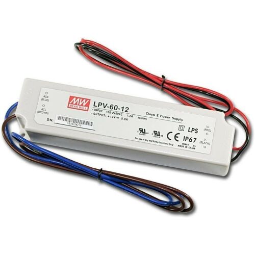 MEAN WELL LPV-60-12 12V 60W IP67 LED Tápegység LED szalagokhoz - Transzformátor