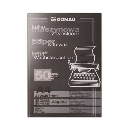 DONAU A4 Carbon Paper with Wax, 50 sheets, black