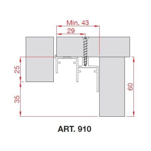 TERNO alsó profil 910/A 3m elox 117916252 - Terno