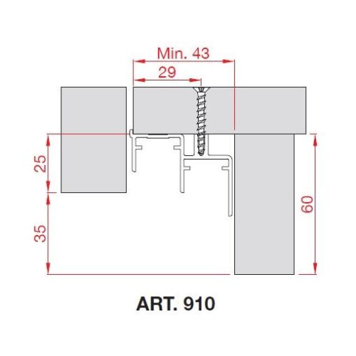 TERNO alsó profil 910/A 3m elox 117916252