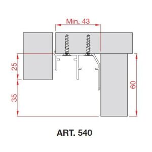 TERNO alsó profil 540/A 3m elox 117916254 - Terno
