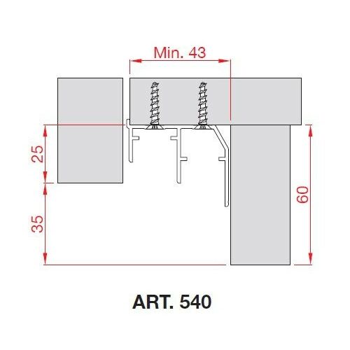 TERNO alsó profil 540/A 3m elox 117916254