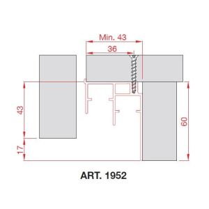 TERNO alsó profil 1952/A 3m elox 117916255 - Terno