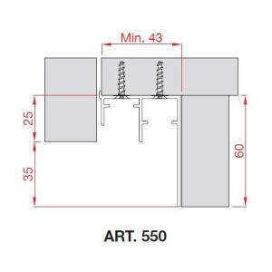 TERNO alsó profil 550/A 3m elox 117916257 - Terno