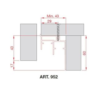 TERNO alsó profil 952/A 3m elox 117916258 - Terno