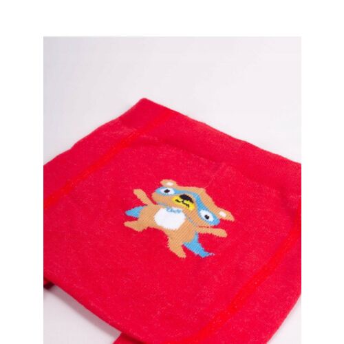 Yo!Club pamut harisnyanadrág fiú (80-86) - piros/szuperhős maci 117966700