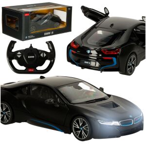 Rastar RC 1:14 BMW i8 Black - Remote Control Car with Controller and Box - Rastar Remote control vehicle