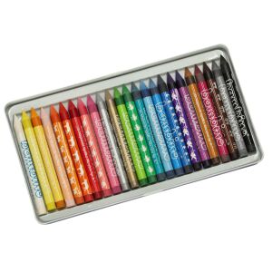 BAMBINO 24 Color Crayons in Metal Box, Tempera Crayons - Drawing Tool