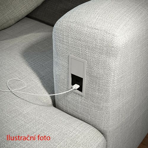 VersaHit Mono csiszolt alumínium konnektor aljzat beépítve a kanapéba, USB kábellel csatlakoztatva - Otthon és kert