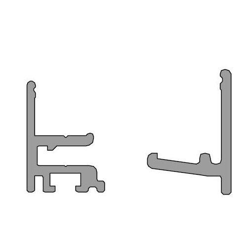 K-TERNO 1776/A + 1775/A 1m alsó üvegrögzítő profil