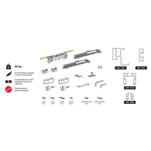 TERNO Magic2 Tolóajtó Keret - 80kg - 1100/2200mm