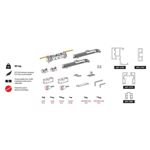 TERNO Magic2 Keret szett ajtókerethez, 80kg teherbírás, fekete szálcsiszolt kivitel, vasalat elemek