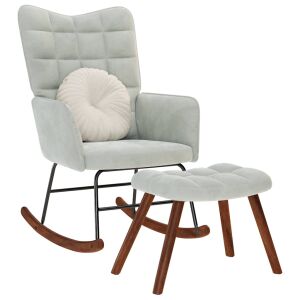 vidaXL balansoar din catifea gri deschis cu suport pentru picioare, scaun confortabil - Scaune balansoare