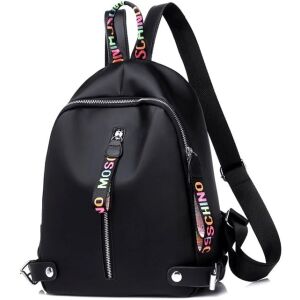 Női hátizsák retro stílusban, fekete, 100% pamut és eco-bőr, 30x25 cm