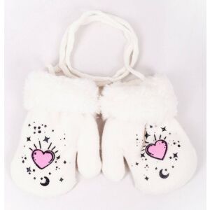 Yo!club téli kesztyű 10 cm - fehér/rózsaszín szív 118099960 - Yoclub
