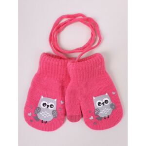 Yo!club téli kesztyű 12 cm - pink/bagoly 118099961 - Yoclub