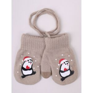 Yo!club téli kesztyű 12 cm - barna/pingvin 118099970 - Yoclub