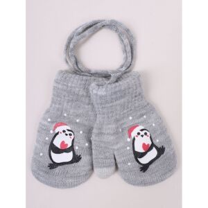 Yo!club téli kesztyű 12 cm - szürke/pingvin 118099971 - Yoclub