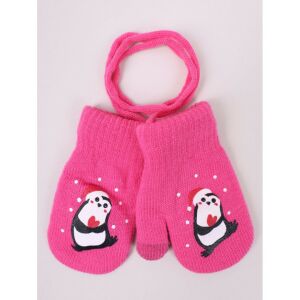 Yo!club téli kesztyű 12 cm - pink/pingvin 118099972 - Yoclub