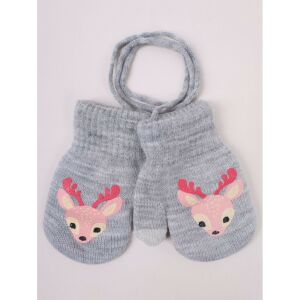 Yo!club téli kesztyű 12 cm - szürke/őzike 118099978 - Yoclub