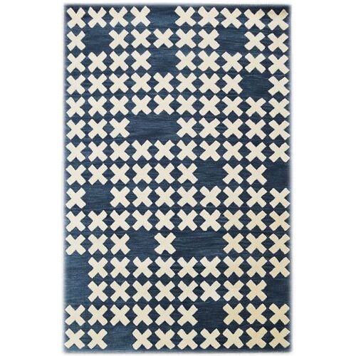 Bakero System sötétkék szőnyeg kereszt mintával, 153x244 cm