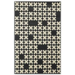 Bakero System Antracit Szőnyeg 153x244 cm - Modern Skandináv Gyapjú Szőnyeg - Bakero