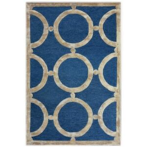 Bakero Atlanta dunkelblauer Teppich, 153x244 cm, Art Deco Stil - Innenarchitektur