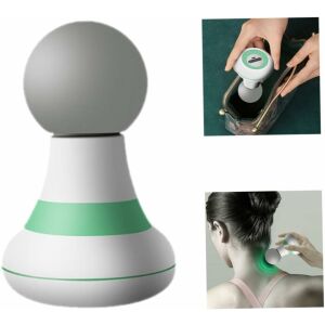 Koláž: Nabíjateľný USB ručný masážny prístroj, kompaktný, ergonomický, príklad použitia - Rehabilitačná pomôcka