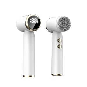 6 Wechselbare Köpfe Gesichtsreinigungsgerät, IPX6 Wasserdicht, USB-C Aufladung, Weiße Farbe - 1000 mAh, Einstellbare Geschwindigkeit mit LED-Display