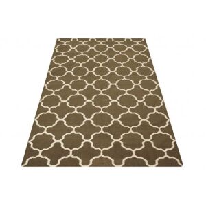 Dywan Bakero Kelim JP 11049 ciemnobrązowy, 155x240 cm, marokański wzór kraty - Projektowanie wnętrz