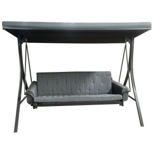 Rojaplast Madrid szürke fém kerti hintaágy baldachinnal - Hintaágy & Hintaszék