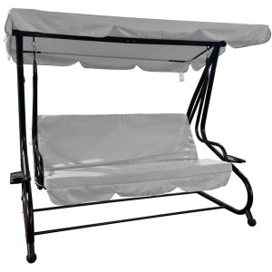 Rojaplast De Luxe II szürke fém kerti hintaágy baldachinnal - Hintaágy