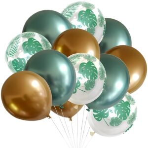 15 db S DEPOT® latex lufi készlet bulikra, rendezvényekre, születésnapokra, 3 szín, zöld, arany, átlátszó