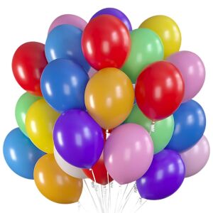 100 db S DEPOT® latex lufi készlet, bulikra, rendezvényekre, évfordulókra, többszínű