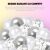 Set 15 baloane S DEPOT®, din latex, pentru petreceri, evenimente, aniversari, 3 culori, gri, alb, transparent confetti 118141828
