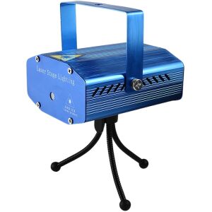 S DEPOT® mini lézer projektor, zöld és piros fényes játékokkal, 2 üzemmóddal, kék