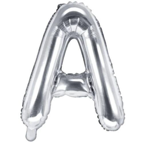 Ezüst A betű fólia lufi, 40 cm, S DEPOT® márka