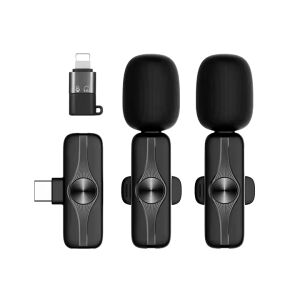 Bezprzewodowy mikrofon krawatowy z dwoma głowicami, odbiornik ładowany przez USB i adapter Lightning - Mikrofon
