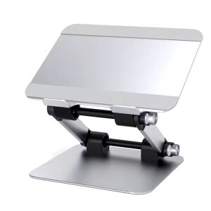 Regulowany aluminiowy stojak na laptopa, składana konstrukcja, kolor srebrny - Podstawka pod laptopa