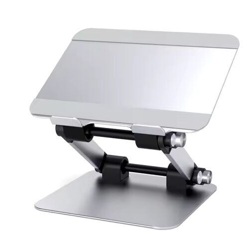 Regulowany aluminiowy stojak na laptopa, składana konstrukcja, kolor srebrny