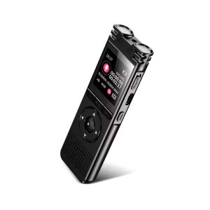 Digitaler Diktiergerät mit 2 Hochsensiblen Mikrofonen, Geräuschunterdrückung, Farbdisplay und Langlebiger Batterie - Schwarz, USB-C Ladeanschluss