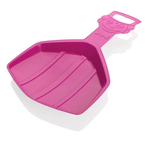 Rózsaszín műanyag szánkó bohóc fogantyúval