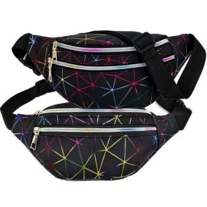 Reflexné geometrické bedrové vrecko, sivé, 28x14x2 cm 118179603 - Kufre&tašky