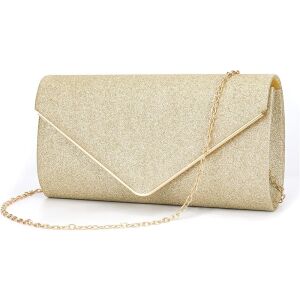 Elegáns brokát estélyi válltáska, arany, szintetikus bőr, 23x12 cm 118180530 - Öltözködés kiegészítő