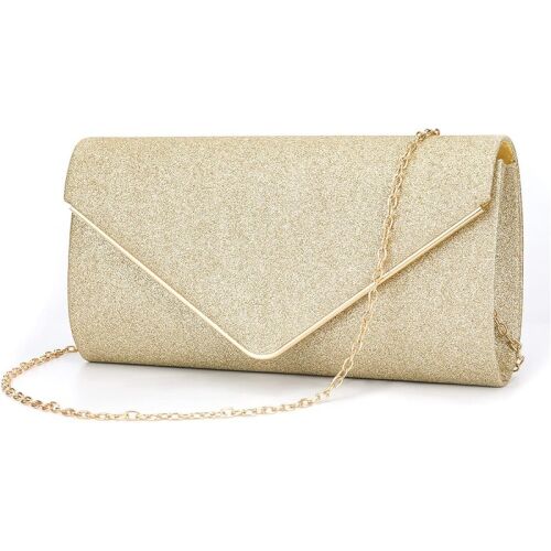 Elegáns brokát estélyi válltáska, arany, szintetikus bőr, 23x12 cm 118180530