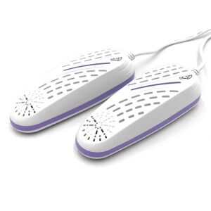 MEDIA-TECH BOOTS OZONE DRYER 2 shoe dryer, white with purple trim, for drying and sanitizing shoes, gloves, helmets, and more - Media-Tech Shoe Dryer