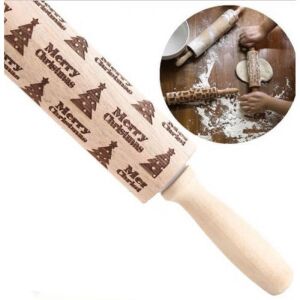 Karácsonyi mintás sodrófa - 42x4,5 cm 118200531 - Sodrófa & Nyújtófa